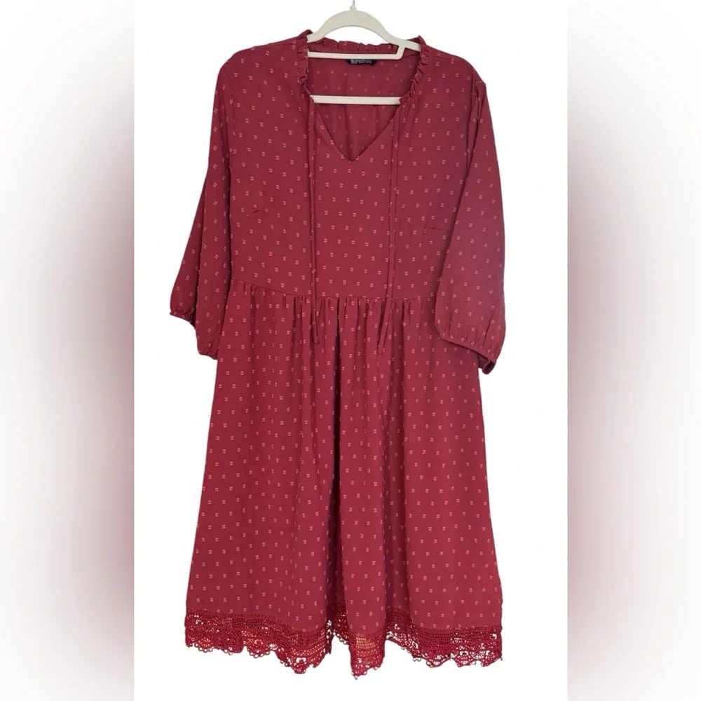 BloomChic Swiss Dot Long Sleeve Dress - Picture 2 of 3